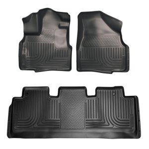 Honda Odyssey Floor Liners - Front + Rear - Husky Liners - WeatherBeater - Black - `11-`17